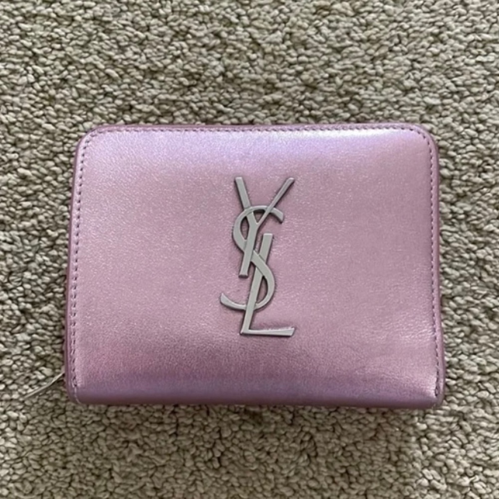 iSO Ysl Saint Laurent Pink Metallic Wallet
